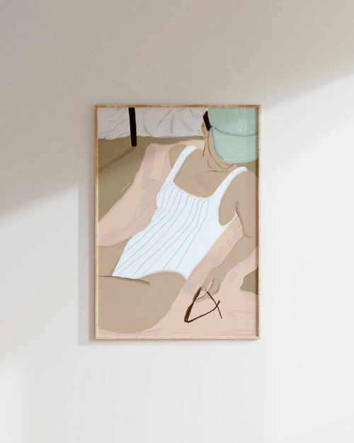 a painting hanging on the wall of a room